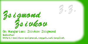 zsigmond zsivkov business card